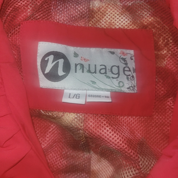 Nuage Red Mid-Length Belted Trench Coat L - Picture 7 of 7